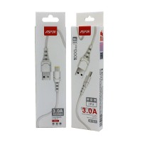 Кабель Aspor A101 USB – Lightning Fast Charge 3A/1м- белый