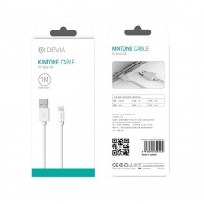 Кабель Devia Kintone USB – Lightning 1A/1м- белый