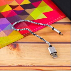 Кабель Aspor A173 USB – Micro 3A/0.3м- серебро