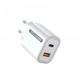 Сетевое зарядное устройство Aspor A806 Fast Charger (USB/USB-C/3A/33W) + кабель Type-C – Lightning- белый