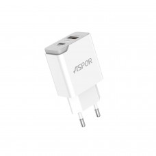 Сетевое зарядное устройство Aspor A826 PD (20W/USB/Type-C)- белый