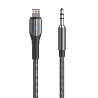 AUX кабель Aspor A232 (3.5мм to Lightning/1.2м)- черный