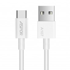 Кабель Aspor A107 USB – Type-C3A/1.2м- белый