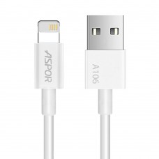 Кабель Aspor A106 USB – Lightning (3A/1.2м)- белый