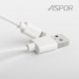 Кабель Aspor A172 USB – Lightning (2.1A/1.2м)- белый