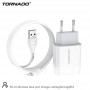 Сетевое зарядное устройство Tornado TD-16 (2USB/2.4A/1м) + USB кабель Lightning- белый