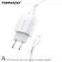 Сетевое зарядное устройство Tornado TD-16 (2USB/2.4A/1м) + USB кабель Lightning- белый