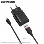 Сетевое зарядное устройство Tornado TD-14 (1USB/2.1A/1м) + USB кабель Micro- черный