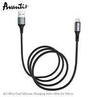 Кабель Avantis AC-80m Cool Silicone USB – Micro- черный