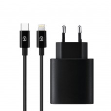 Зарядний пристрій  ArmorStandart ABMHJ83 20W USB-C Black + кабель USB-C to Lightning (ARM77722)