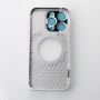 Металлический чехол MagSafe AROMA PERFORATED METAL для iPhone 15 Pro Max серебряный