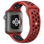 Силиконовый ремешок STR Dots Sport Band for Apple Watch 38/40/41 mm - Black/Red