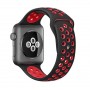 Силиконовый ремешок STR Dots Sport Band for Apple Watch 49/42/44/45 mm - Black/Red