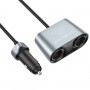 Автомобільний зарядний пристрій HOCO Z51 Establisher 147W(2C3A) 2-in-1 cigarette lighter car charger Metal Gray (6942007600439)