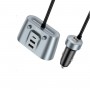 Автомобільний зарядний пристрій HOCO Z51 Establisher 147W(2C3A) 2-in-1 cigarette lighter car charger Metal Gray (6942007600439)