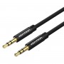 Кабель Vention Fabric Braided 3.5mm Male to Male Audio Cable 3M Black Metal Type (BAGBI) (BAGBI)