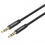 Кабель Vention Fabric Braided 3.5mm Male to Male Audio Cable 3M Black Metal Type (BAGBI) (BAGBI)