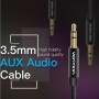 Кабель Vention Fabric Braided 3.5mm Male to Male Audio Cable 3M Black Metal Type (BAGBI) (BAGBI)