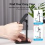 Тримач для телефону Height Adjustable Desktop Cell Phone Stand Black Aluminum Alloy Type (KCQB0) (KCQB0)