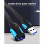 Кабель Подовжувач Flat USB3.0 Extension Cable 2M Black (VAS-A13-B200) (VAS-A13-B200)