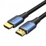 Кабель Vention Cotton Braided HDMI-A Male to Male HD v2.1 Cable 8K 5M Blue Aluminum Alloy Type (ALGLJ) (ALGLJ)