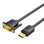 Кабель Vention DP to DVI Cable 1M Black (HAFBF) (HAFBF)