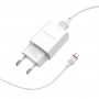 Мережевий зарядний пристрій BOROFONE BA20A Sharp single port charger set(Micro) White (BA20AMW)