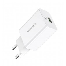 Мережевий зарядний пристрій BOROFONE BA21A Long journey single port QC3.0 charger White (BA21AW)