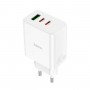 Мережевий зарядний пристрій HOCO C126A Pure power PD40W three-port(2C1A) charger White (6931474798725)