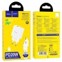 Мережевий зарядний пристрій HOCO C80A Plus Rapido PD20W+QC3.0 charger set(Type-C to Type-C) White (6931474779908)