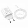 Мережевий зарядний пристрій HOCO C80A Plus Rapido PD20W+QC3.0 charger set(Type-C to Type-C) White (6931474779908)