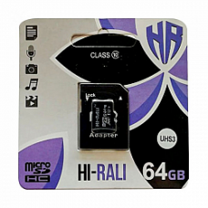 Карта пам'яті Hi-Rali MicroSDHC (UHS-3) 64gb 10 Class & Adapter