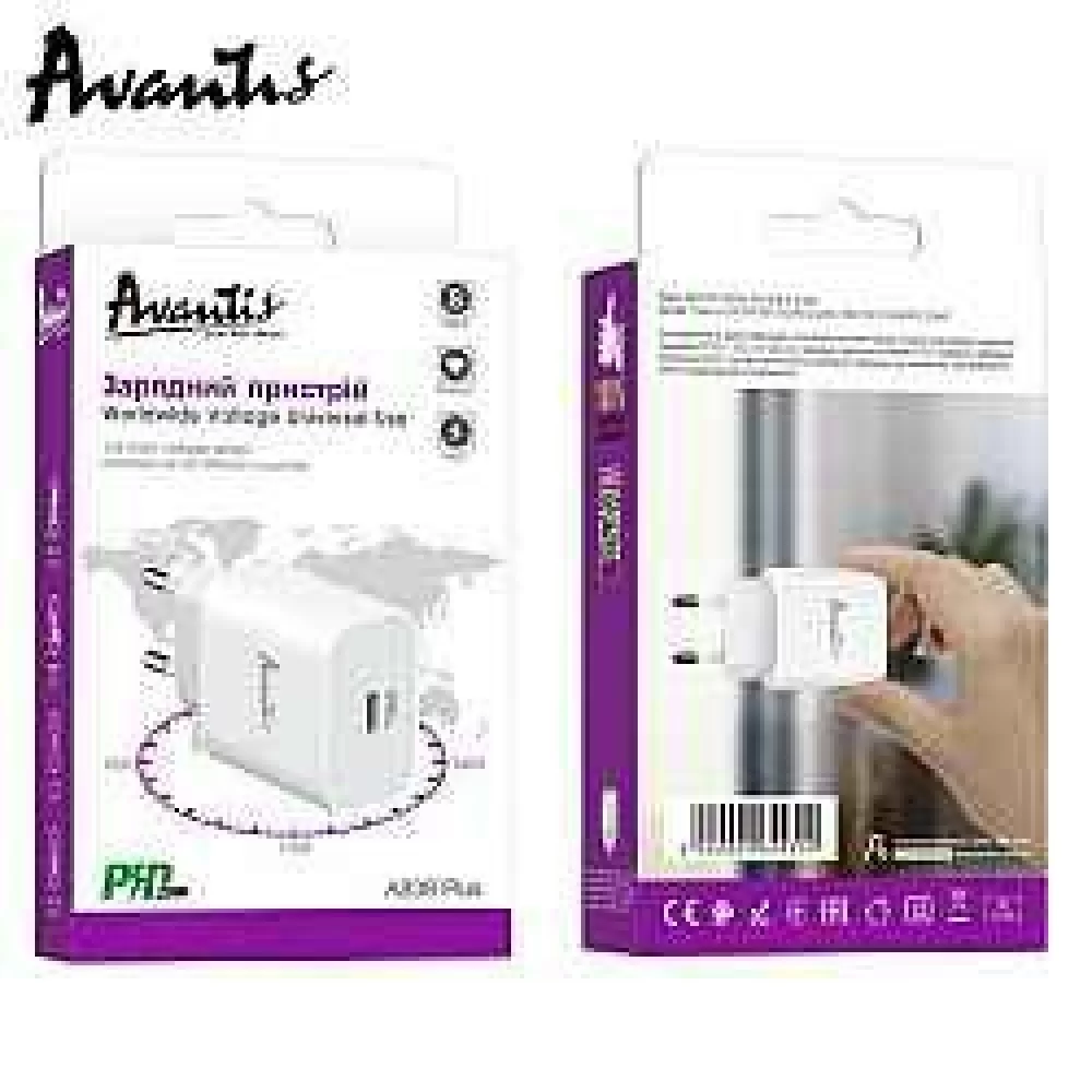 Мережевий Зарядний Пристрій Avantis A838 Plus PD 20W / QC 3.0
