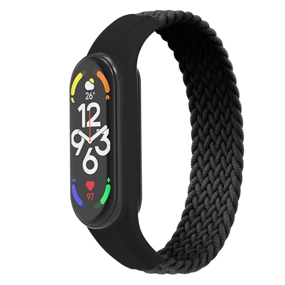 Ремінець ArmorStandart Braided Solo Loop для Xiaomi Mi Band 7/6/5/4 Black size M (ARM58769)