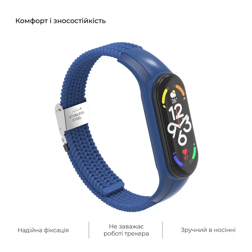 Ремінець ArmorStandart Braided Solo Loop для Xiaomi Mi Band 7/6/5/4 Blue (ARM69903)