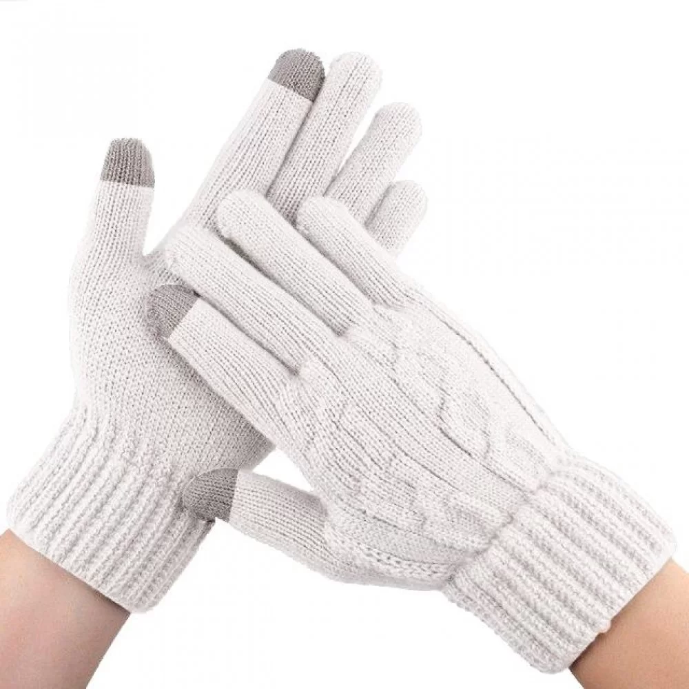 Рукавички для сенсорних екранів з плетінням ArmorStandart Rope White (ARM59877)