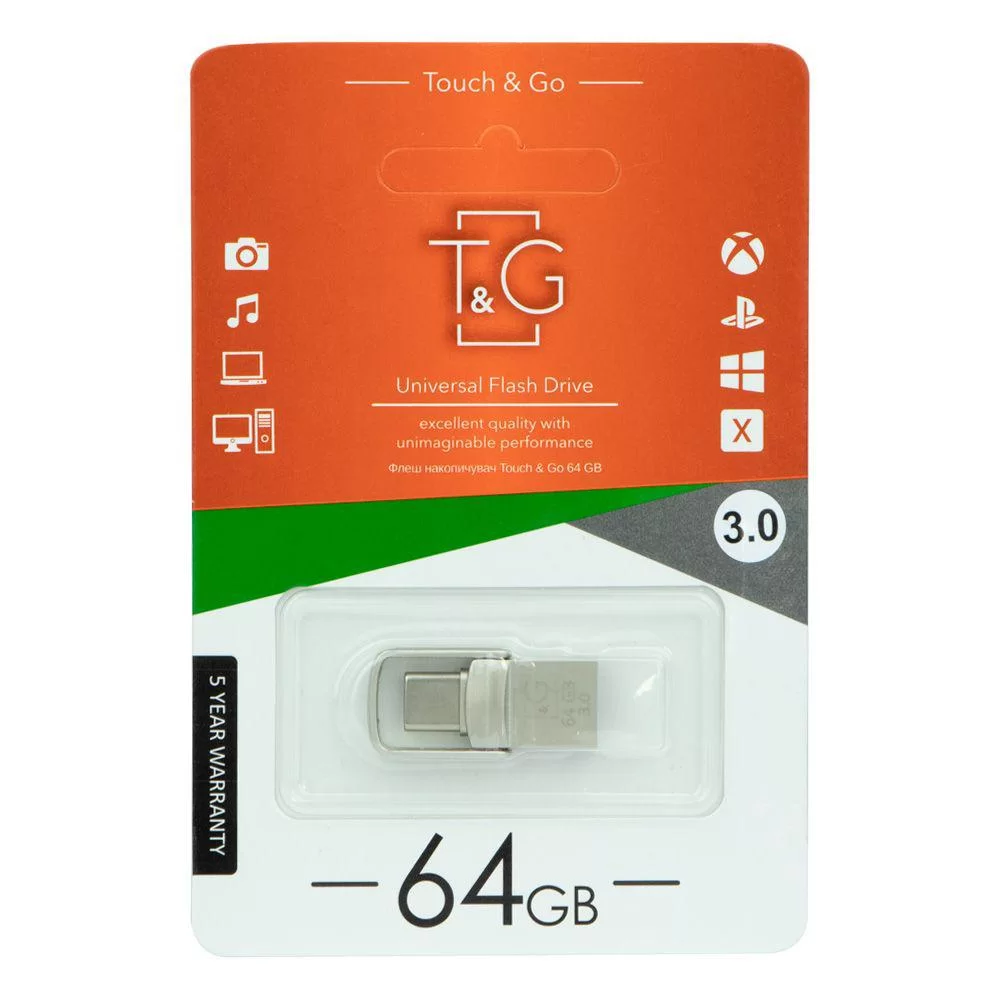 USB OTG флеш-накопичувач -Type C 64GB T&amp;G металева серія 104