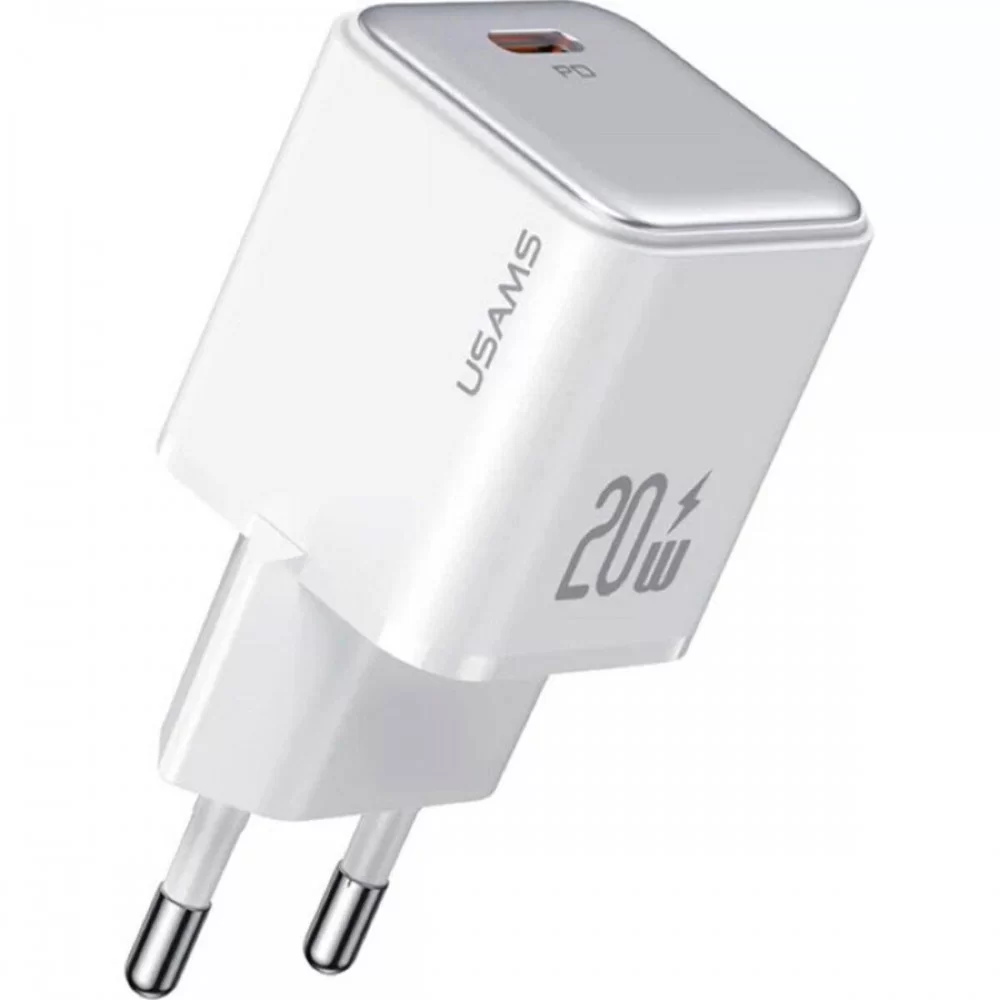 Мережевий зарядний пристрій Usams US-CC183 PD20W Single Port Fast Charger (EU)--X-ron Series White (CC183TC02)