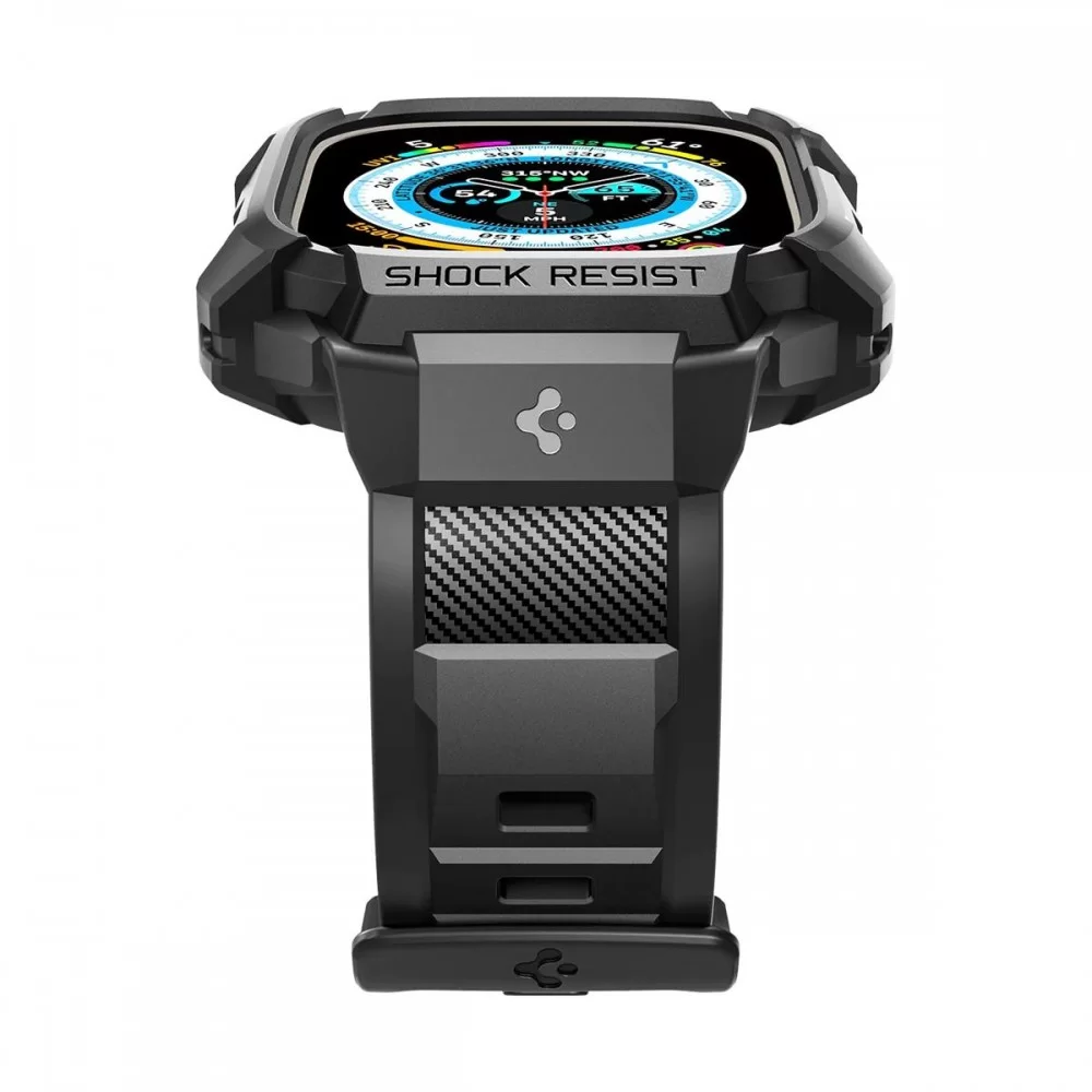 Чохол-ремінець Spigen Rugged Armor Pro для Apple Watch 49 mm Black (ACS05460)