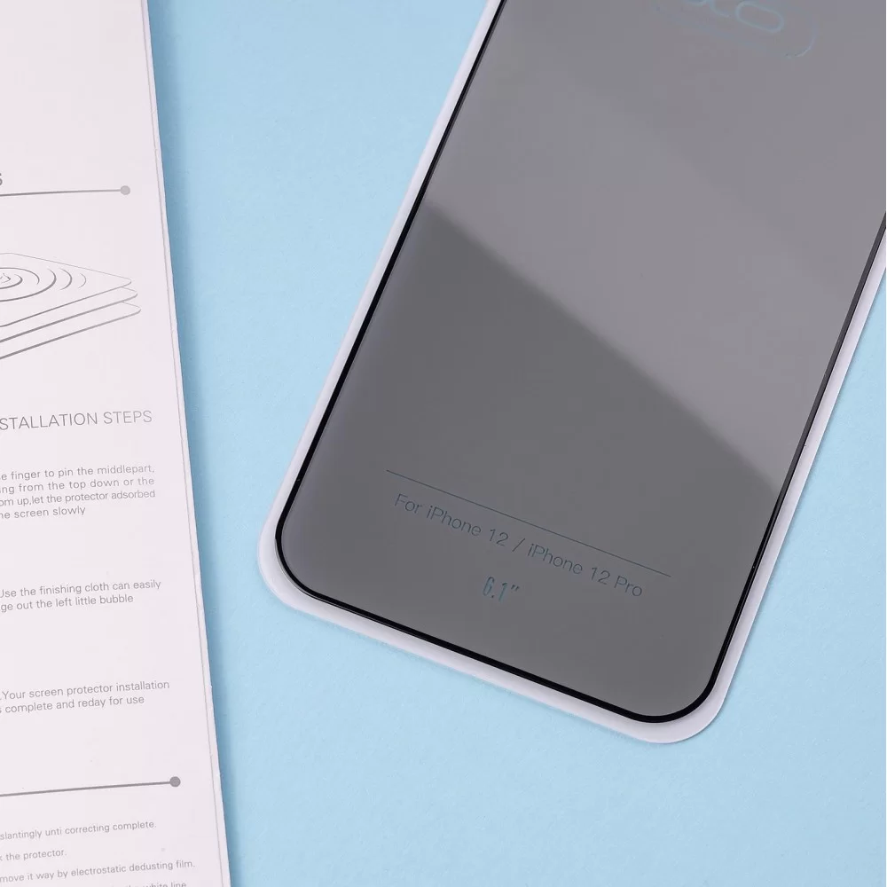 Защитное стекло XO-FC3 iPhone 12 Pro Max (антишпион) черный