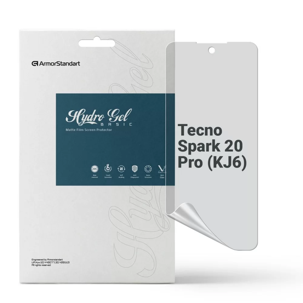 Гідрогелева плівка ArmorStandart Matte для Tecno Spark 20 Pro (KJ6) (ARM74390)