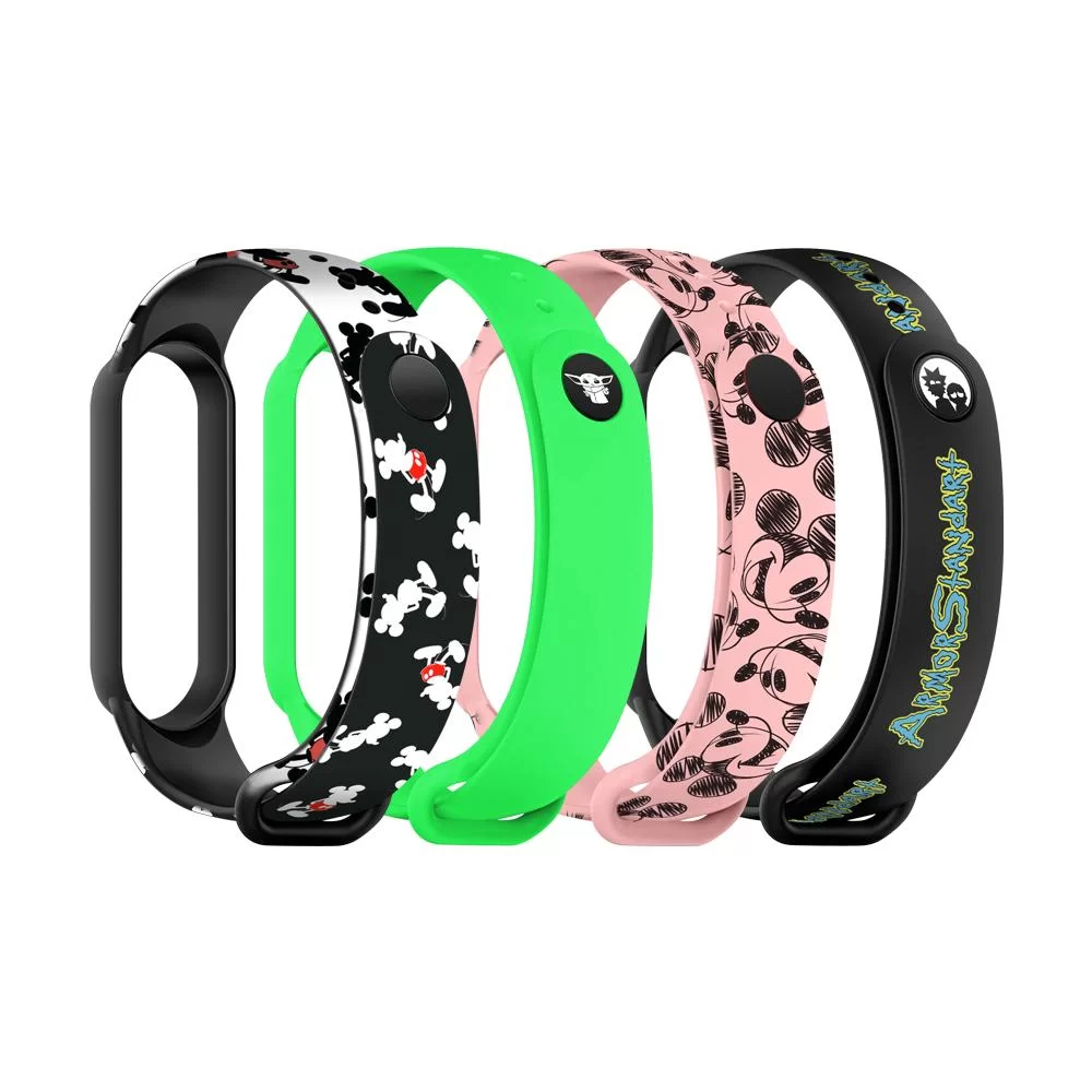 Комплект ремінців ArmorStandart для Xiaomi Mi Band 7/6/5 Cartoon hand-drawn 4шт (ARM59730)