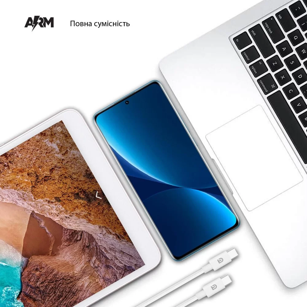 Кабель ArmorStandart ABMM093L USB-C to USB-C Cable 1.2m white (ARM64300)