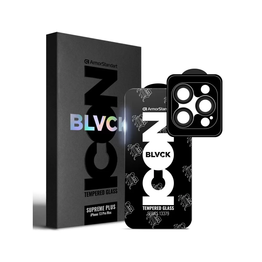 Захисне скло ArmorStandart Supreme Plus Black Icon для Apple iPhone 13 Pro Max (ARM68070)