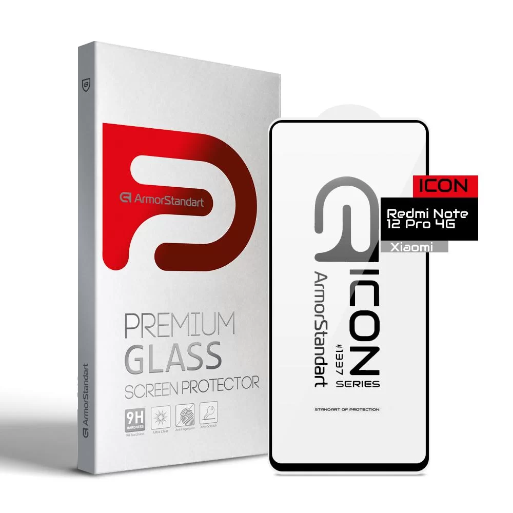 Захисне скло ArmorStandart Icon для Xiaomi Redmi Note 12 Pro 4G Black (ARM72596)