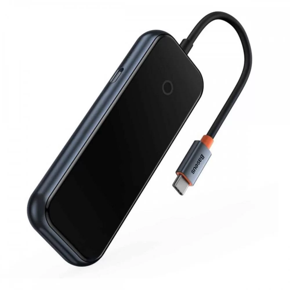 USB-Hub Baseus AcmeJoy 4-Port Type-C HUB Adapter（Type-C to USB3.0*3+Type-C PD&Data *1）Dark Gray (WKJZ010013)