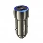 Автомобільний зарядний пристрій HOCO Z48 Tough 40W dual port(2C) car charger set(C to iP) Metal Gray (6931474795014)