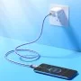 Кабель HOCO U113 Solid 100W silicone charging data cable Type-C Blue (6931474790088)