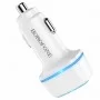 Автомобільний зарядний пристрій BOROFONE BZ14 Max dual port ambient light car charger White (BZ14W)