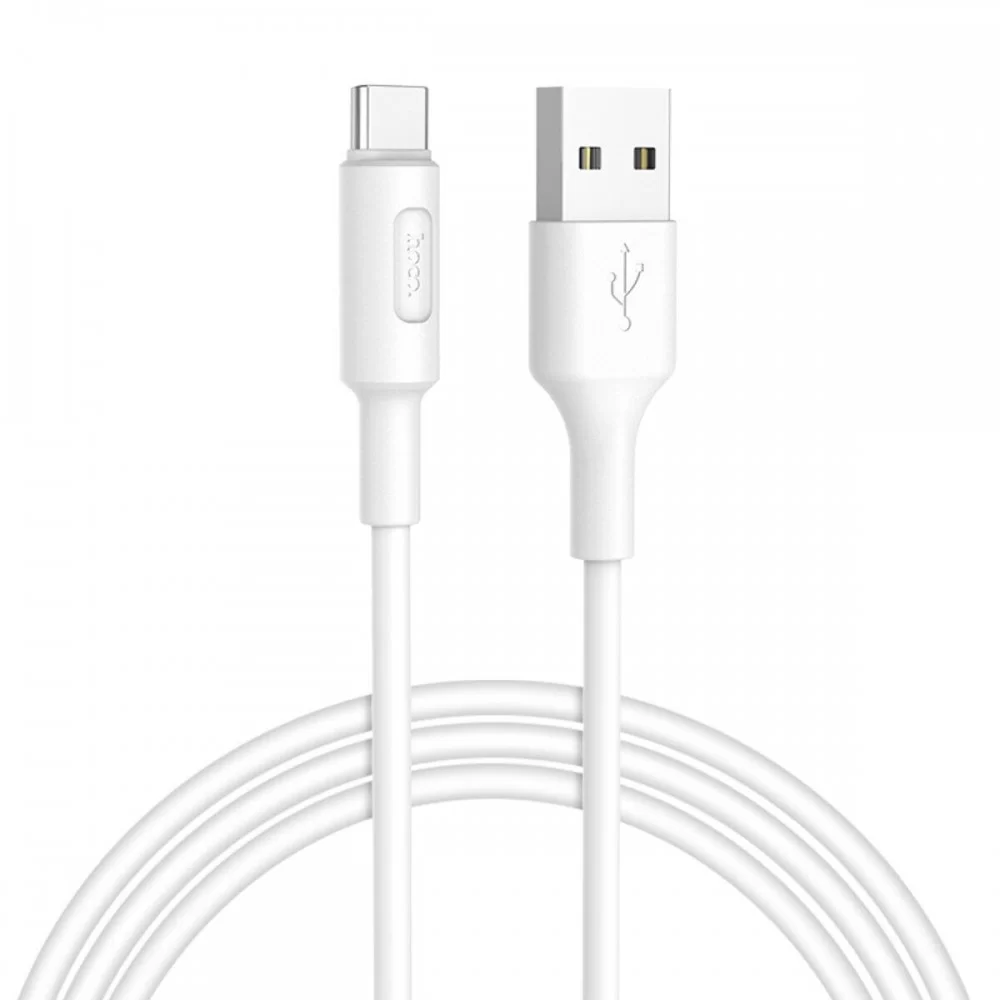 Кабель HOCO X25 USB to Type-C 2A, 1m, PVC, PVC connectors, White (6957531080152)